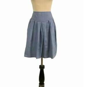 Banana Republic Blue Pleated Mini Skirt Pockets 0